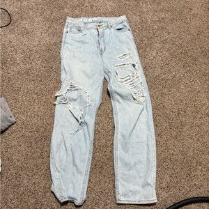 Light Blue Straight Leg Jeans